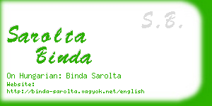 sarolta binda business card